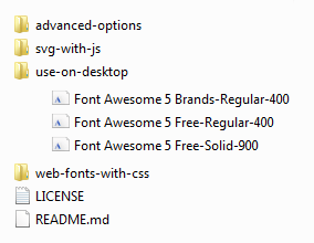 Abre la carpeta fonts, para instalar los iconos de Font Awesome en tu sistema operativo
