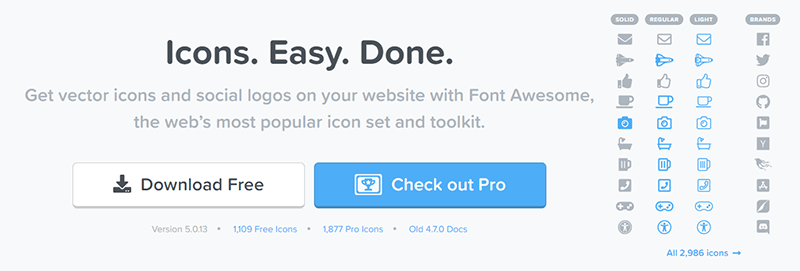 Descargar la fuente de iconos Font Awesome con un solo click