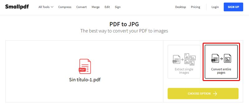 Se puede convertir el PDF a JPG individual, o extraer todas las imágenes en diferentes archivos JPG