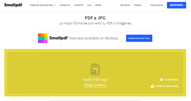 Convertir un PDF a JPG o un JPG a formato PDF