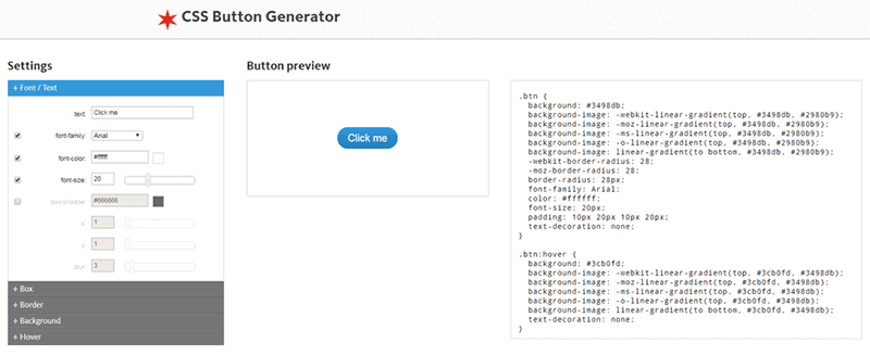Uno de los mejores generadores CSS de internet para generar botones CSS3
