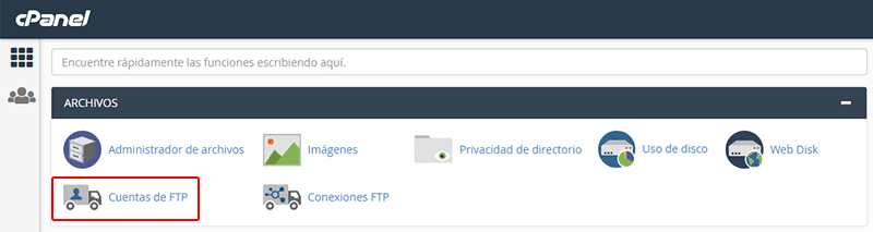 Acceder a las cuentas FTP de Raiola Networks desde cPanel
