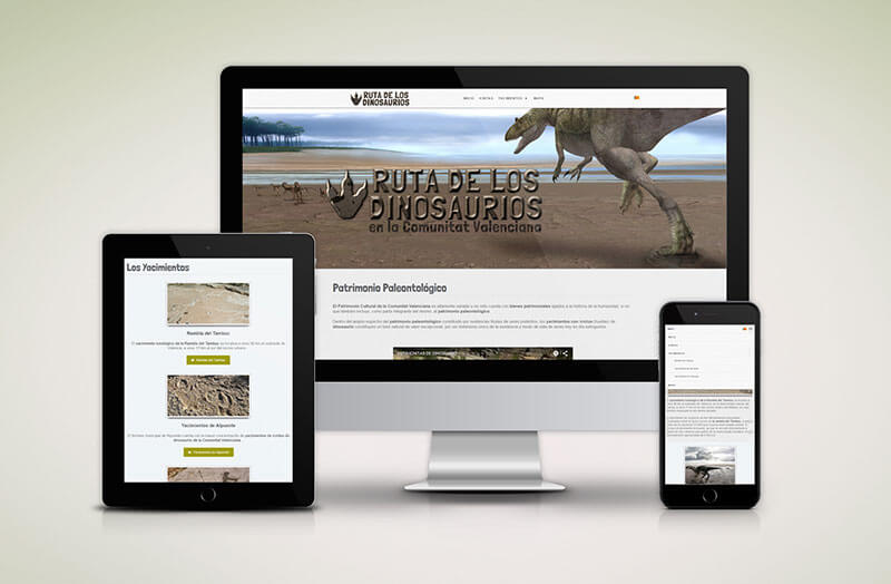 Diseño de la página web sobre los yacimientos de icnitas de dinosaurio en la Comunidad Valenciana