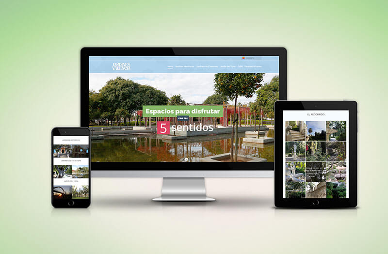Diseño de la web de Jardines de Valencia para el Ayuntamiento de Valencia