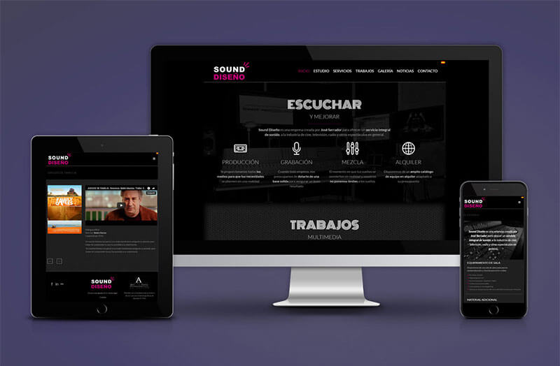 Diseño de la página web del estudio de sonido de Valencia Sound Diseño