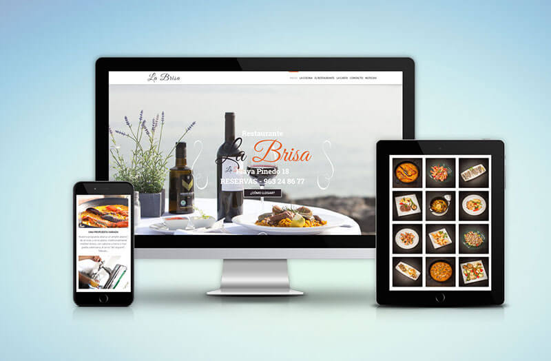 Diseño de la página web del restaurante La Brisa de Pinedo, Valencia