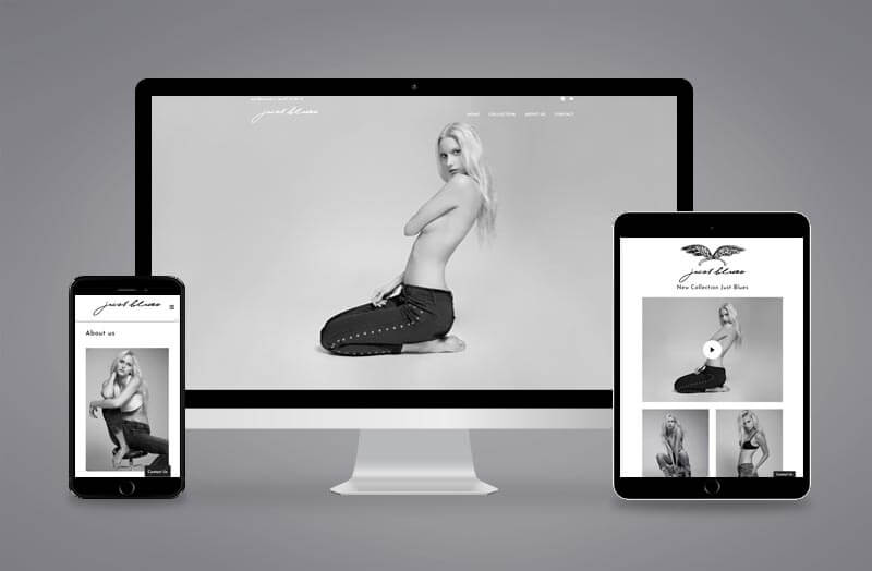 Diseño de la página web de la empresa de moda Just Blues